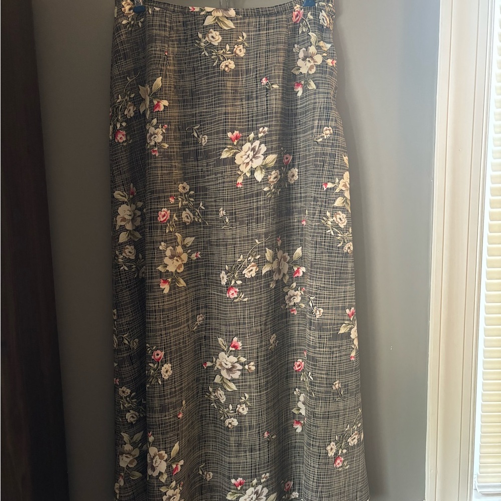 Vintage 90s Jaclyn Smith Black and White Maxi Skirt A-Line